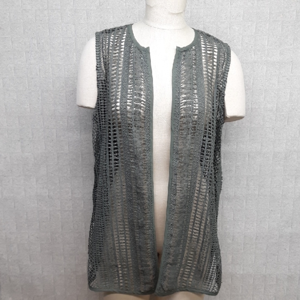 Chico's Open Lace Tunic Vest